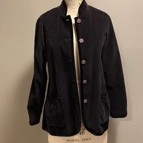 J Jill long sleeve corduroy blazer dark plum - Picture 1 of 7